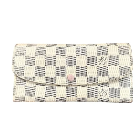 Louis Vuitton Damier Azur Ballerine Pink Leather Emilie Long Wallet - Picture 3 of 15